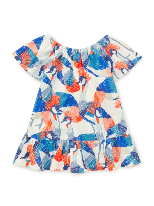 Flutter Sleeve Drop Skirt Dress