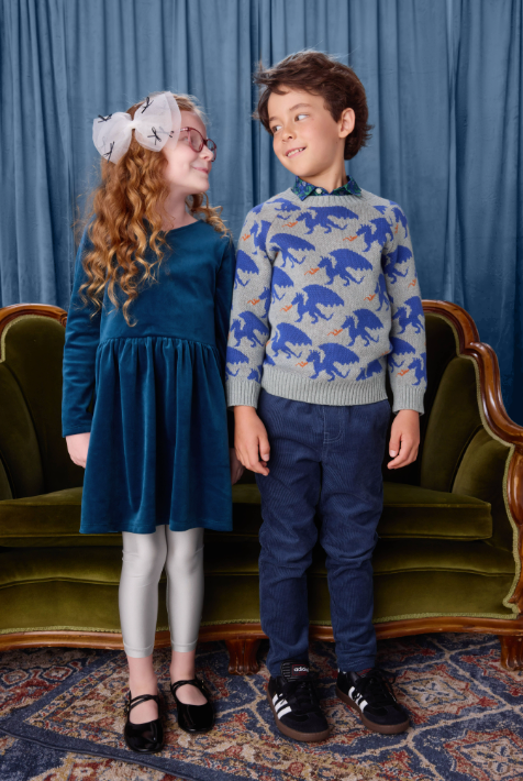 Velour Wrap Neck Dress