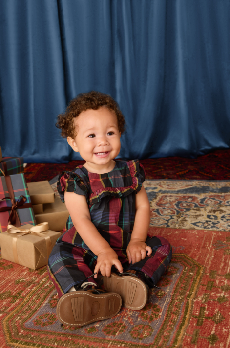 Plaid Ruffle Baby Romper