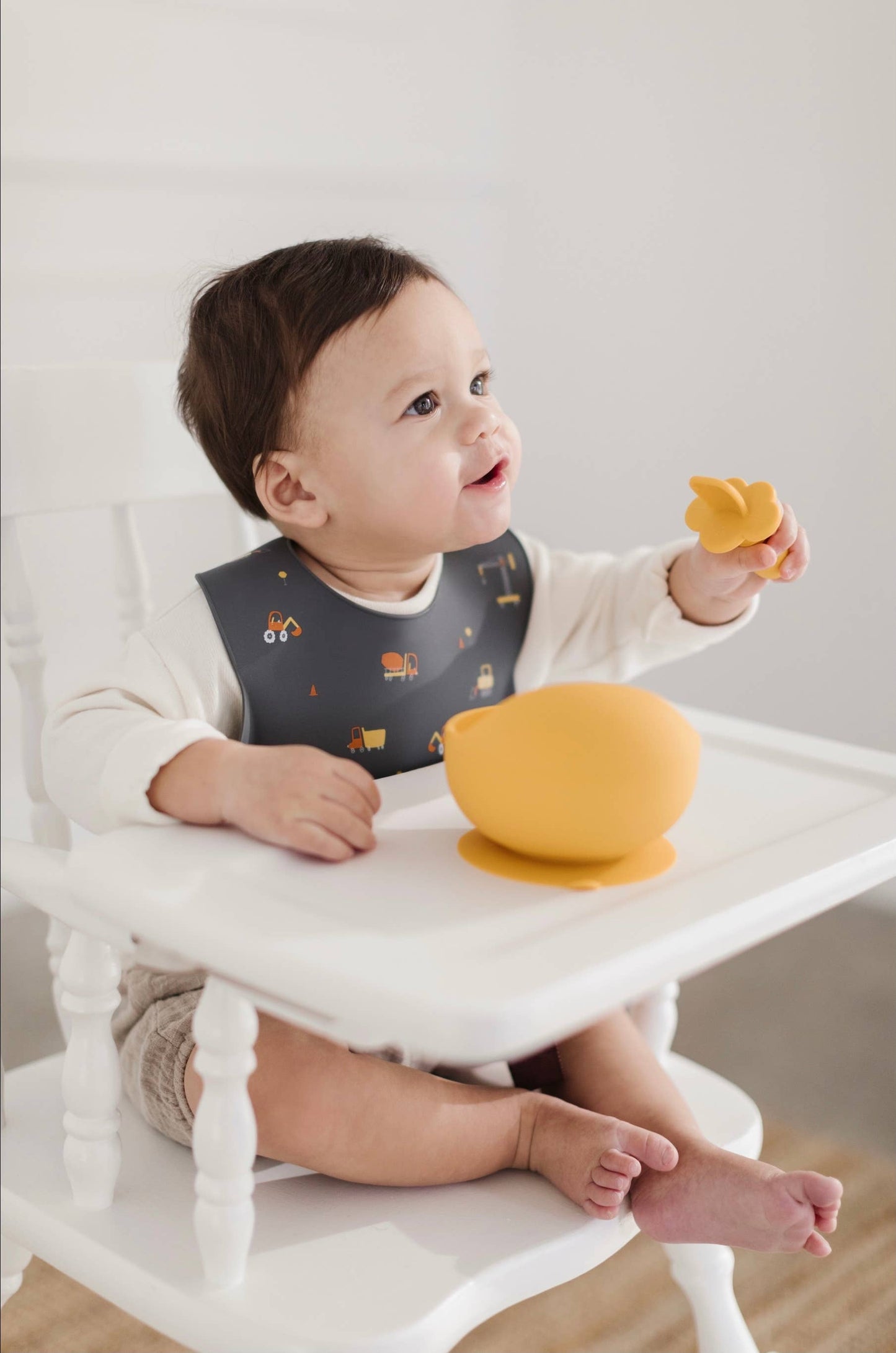 Construction Trucks Silicone Bib