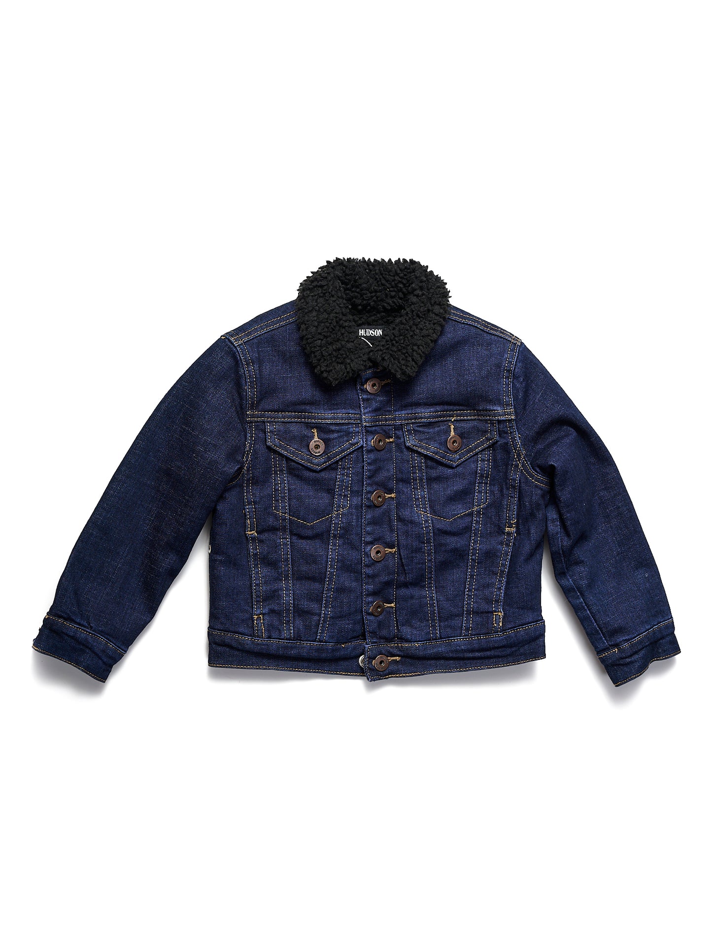 Hudson Lined Denim Jacket With Faux Fur Collar