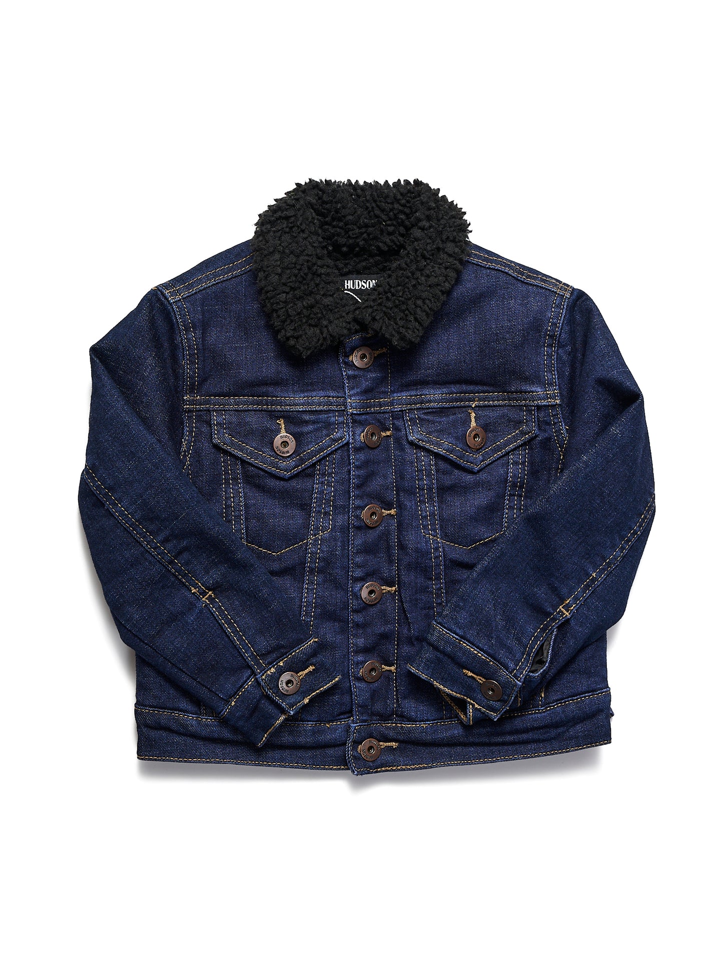 Hudson Lined Denim Jacket With Faux Fur Collar