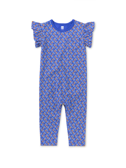 Ruffle Sleeve Baby Romper