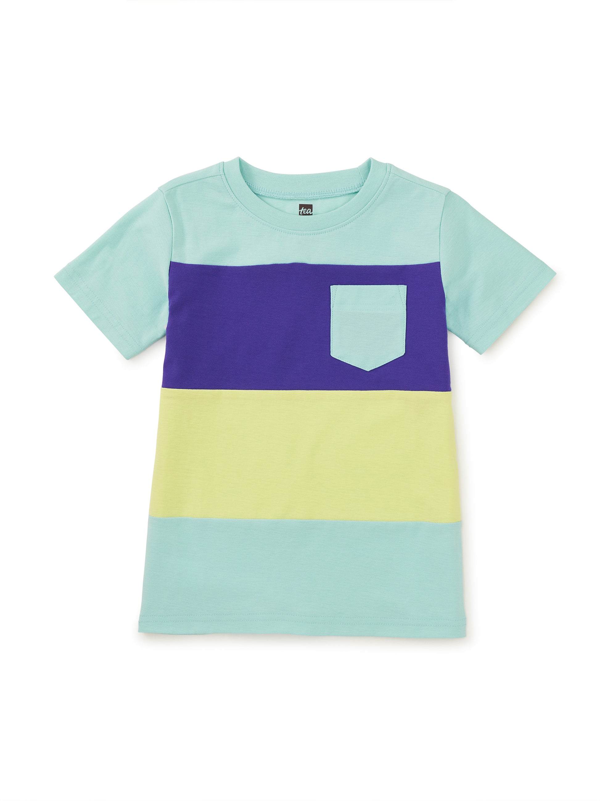 Colorblock Pocket Tee Canal Blue