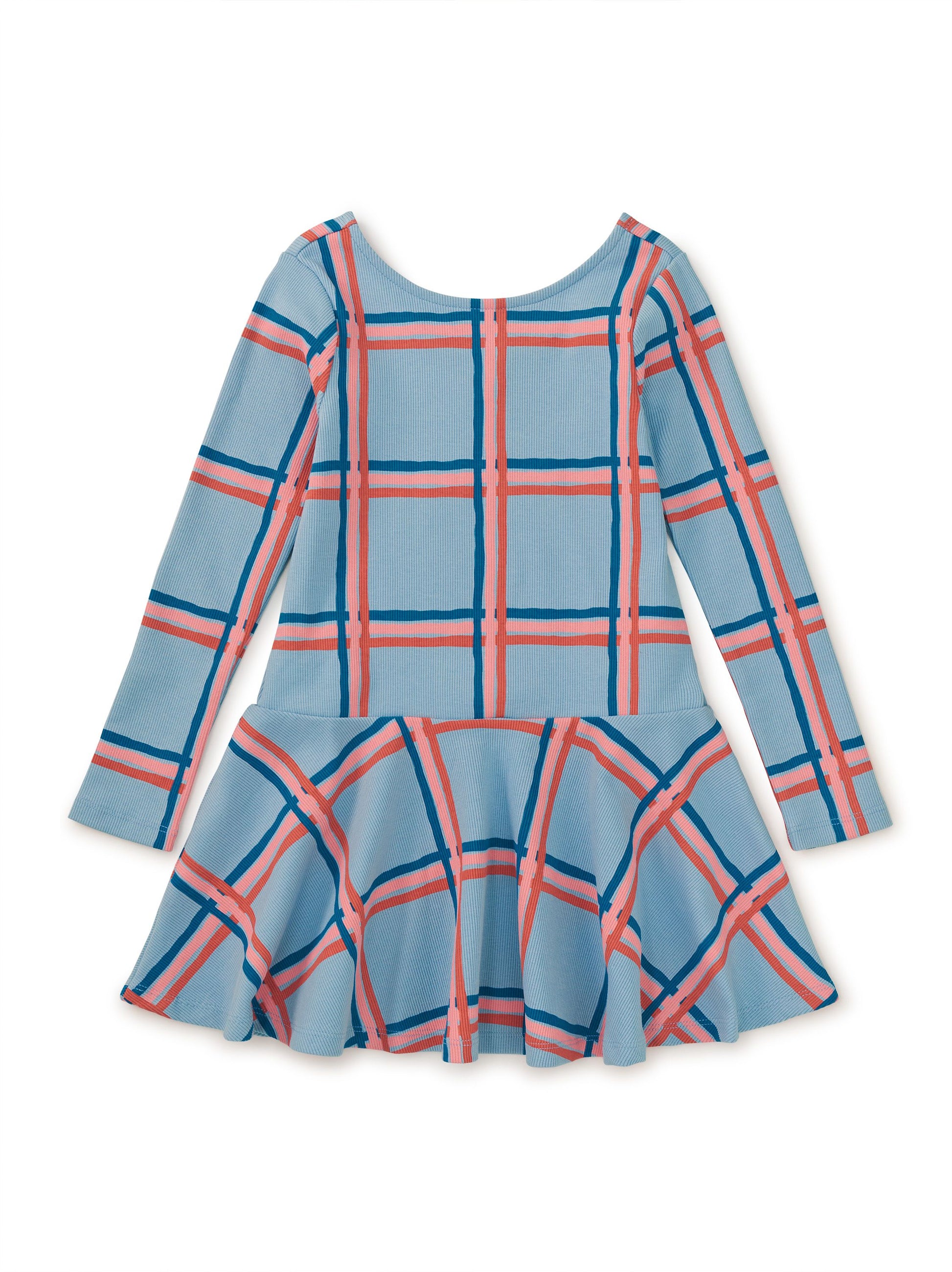 Ribbed Drop Waist Skater Dress - Painted Windowpane Plaid / 2 Ribbed Drop Waist Skater Dress - Painted Windowpane Plaid / 2