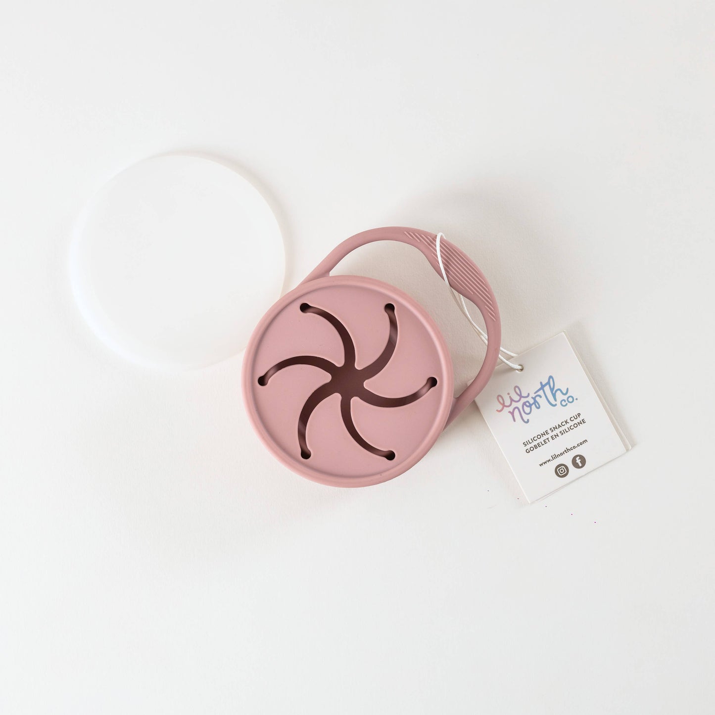 Pale Mauve Lidded Silicone Snack Cup