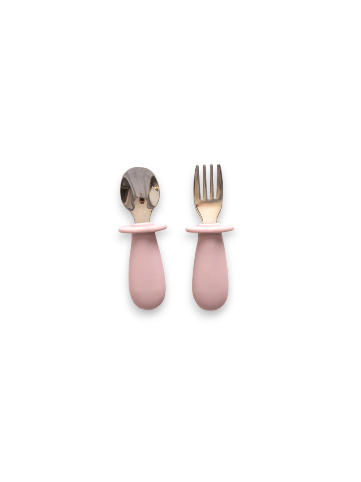 Pale Mauve Silicone & Stainless Steel Toddler Cutlery Set